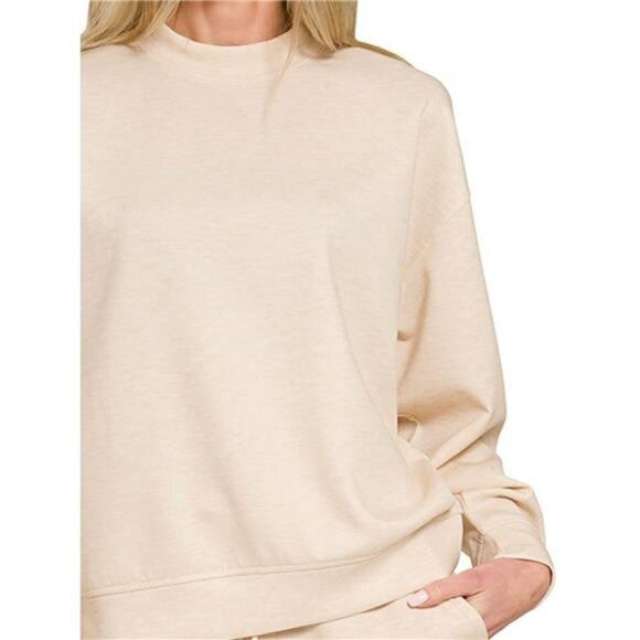 Zenana Scuba Long Sleeve Sweatshirt and Shorts Set - Picture 3 of 3